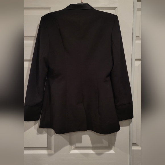 House of CB Masson Black Satin Trim Blazer Suit Jacket sz L - Picture 7 of 7